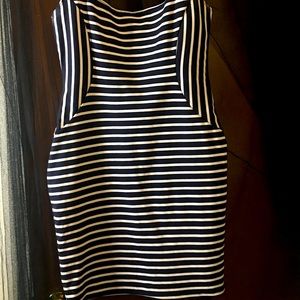 Navy blue and white dress